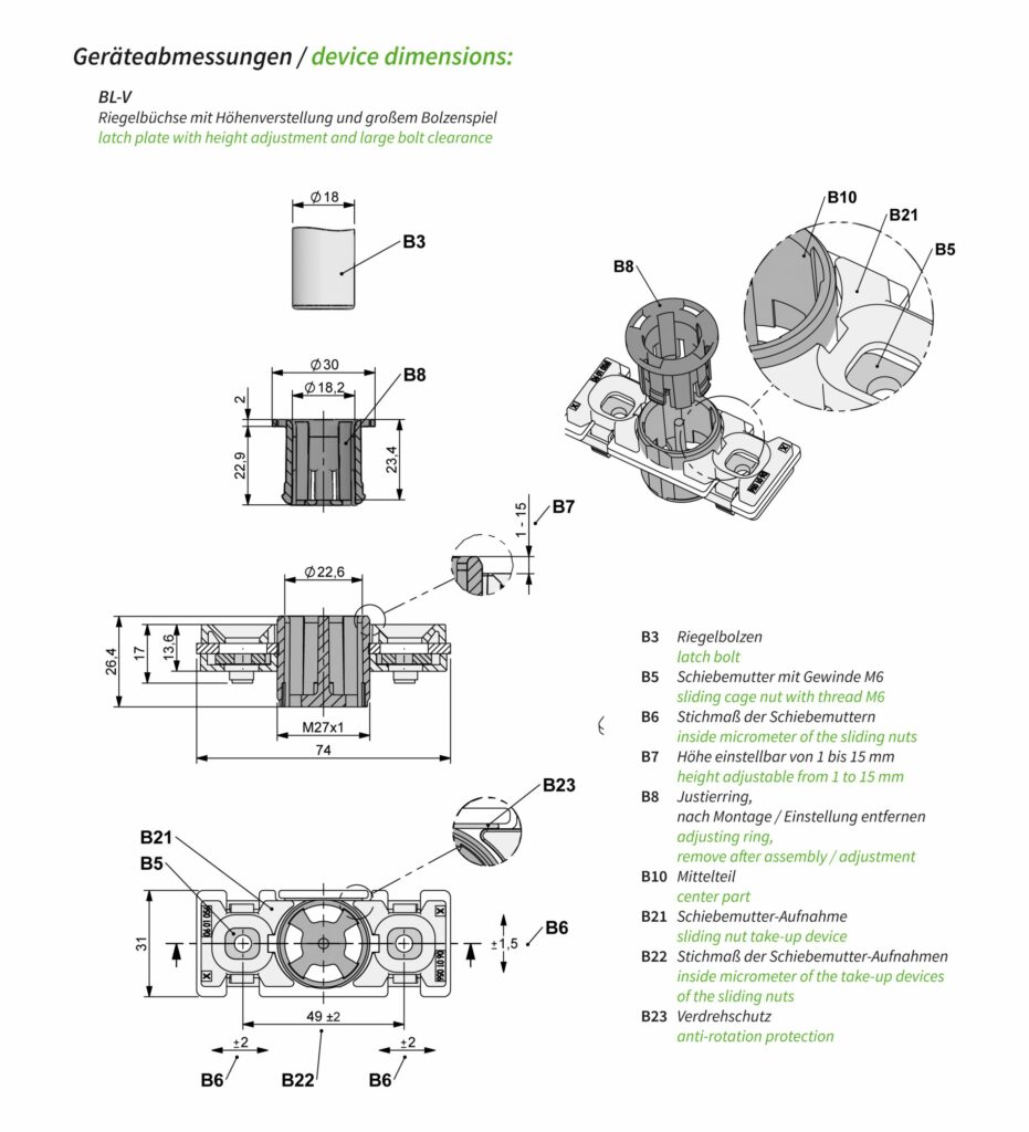 Abmessungen BL-V