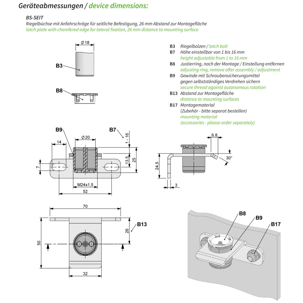 Abmessungen BS-SEIT