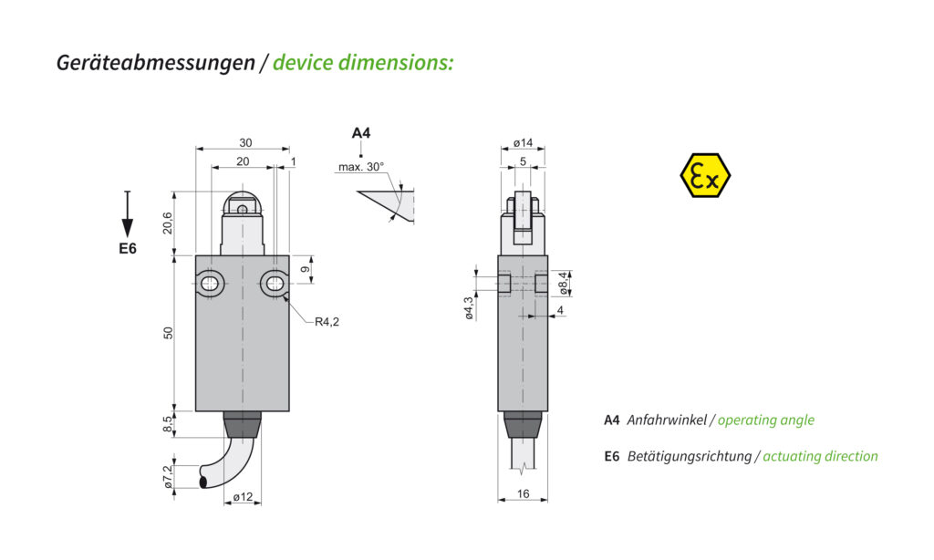 Geräteabmessungen EEx14R