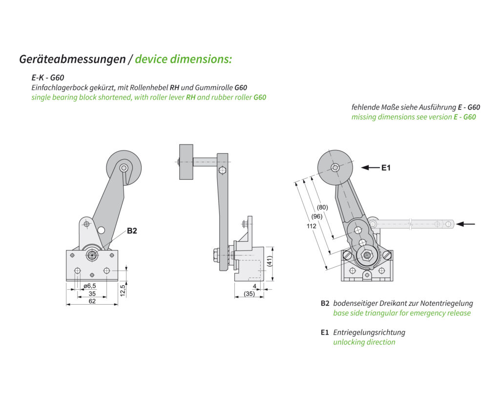 Abmessungen E-K